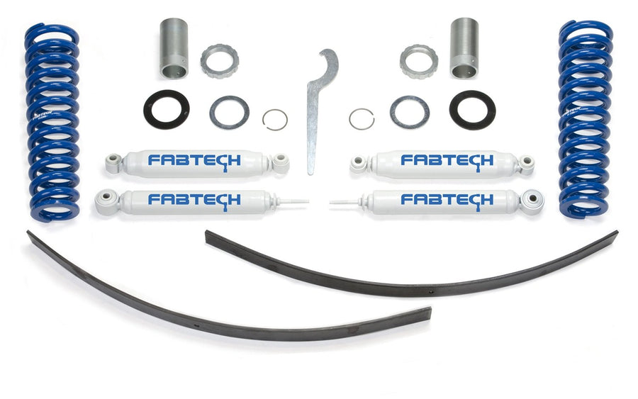 Fabtech K7015 Coilover Basic Lift System w/Performance Shocks Adjustable 0-3.5 in. Lift Incl. Coils Rear Performance Shocks Add-A-Leafs All Required Hardware Basic Lift System Coilover