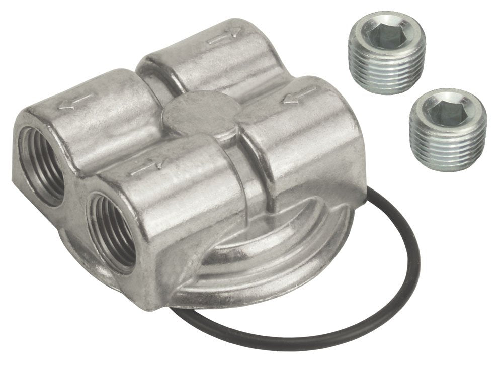 Engine Spin-On Adapter, Derale 15746 Silver