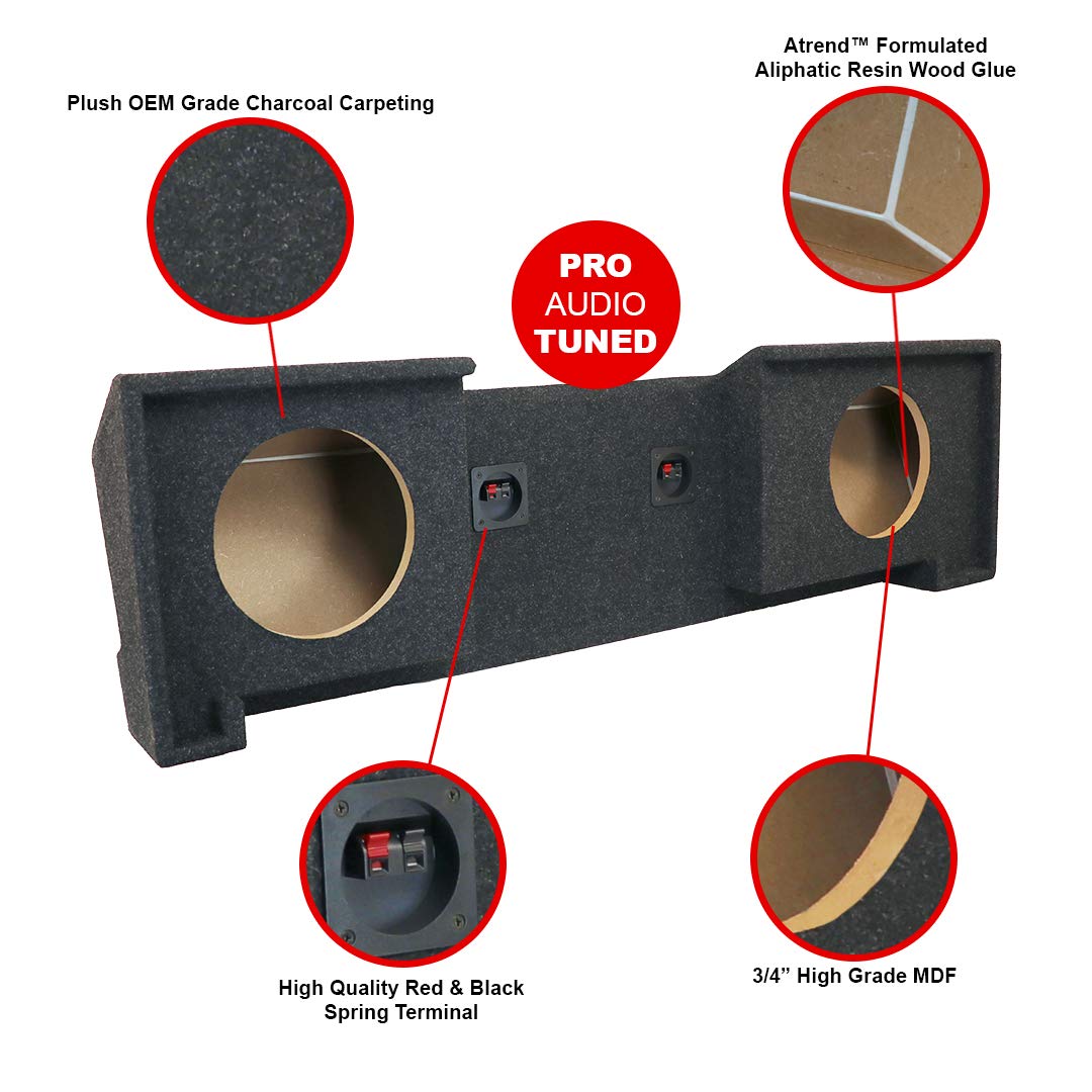 Atrend Bbox A102-10CP Sealed Dual 10â€ Subwoofer Enclosure Fits 1988-1998 Chevrolet / GMC Full Size Extended Cab, Charcoal