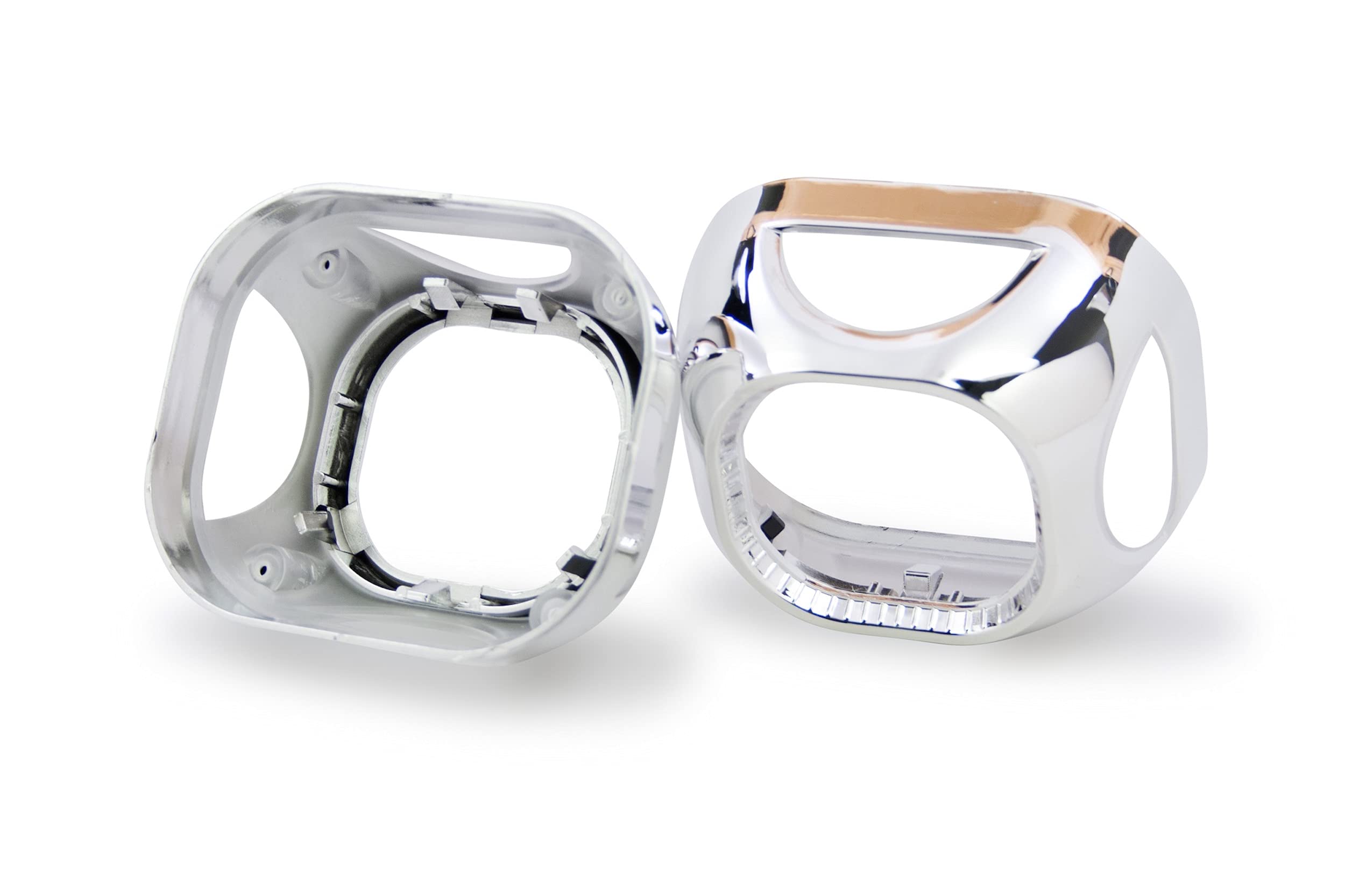 Panasquare Morimoto Square Projector Shroud, Chrome Finish Bezel with Mounting Clips for Custom Projector Retrofits (1x S270)