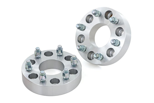 1.5" Rough Country Wheel Spacers for Chevy/GMC 1500 Truck & SUV (1988-2021) - Silver, Pair 6x5.5 Bolt Pattern