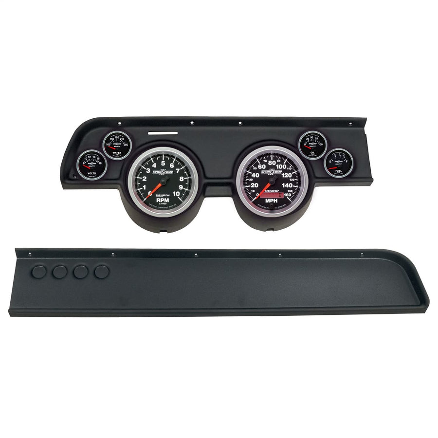 AutoMeter Dash Kit Direct Fit, (3 3/8" X2, 2 1/16" X4), MERC Cougar No Ac 67-68, Sport-Comp Ii (2114-12)