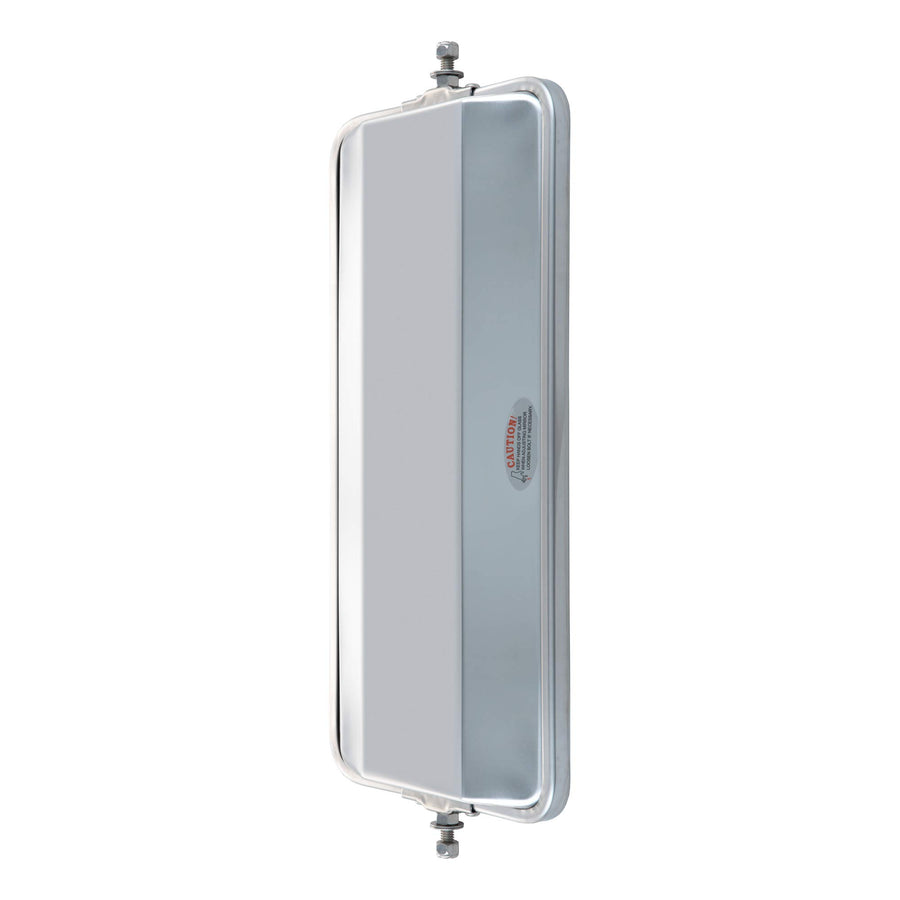 601272 RETRAC 7 x 16-Inch Stainless Steel Rounded Angle-Back West Coast Mirror Head, Universal Driver or Passenger Side