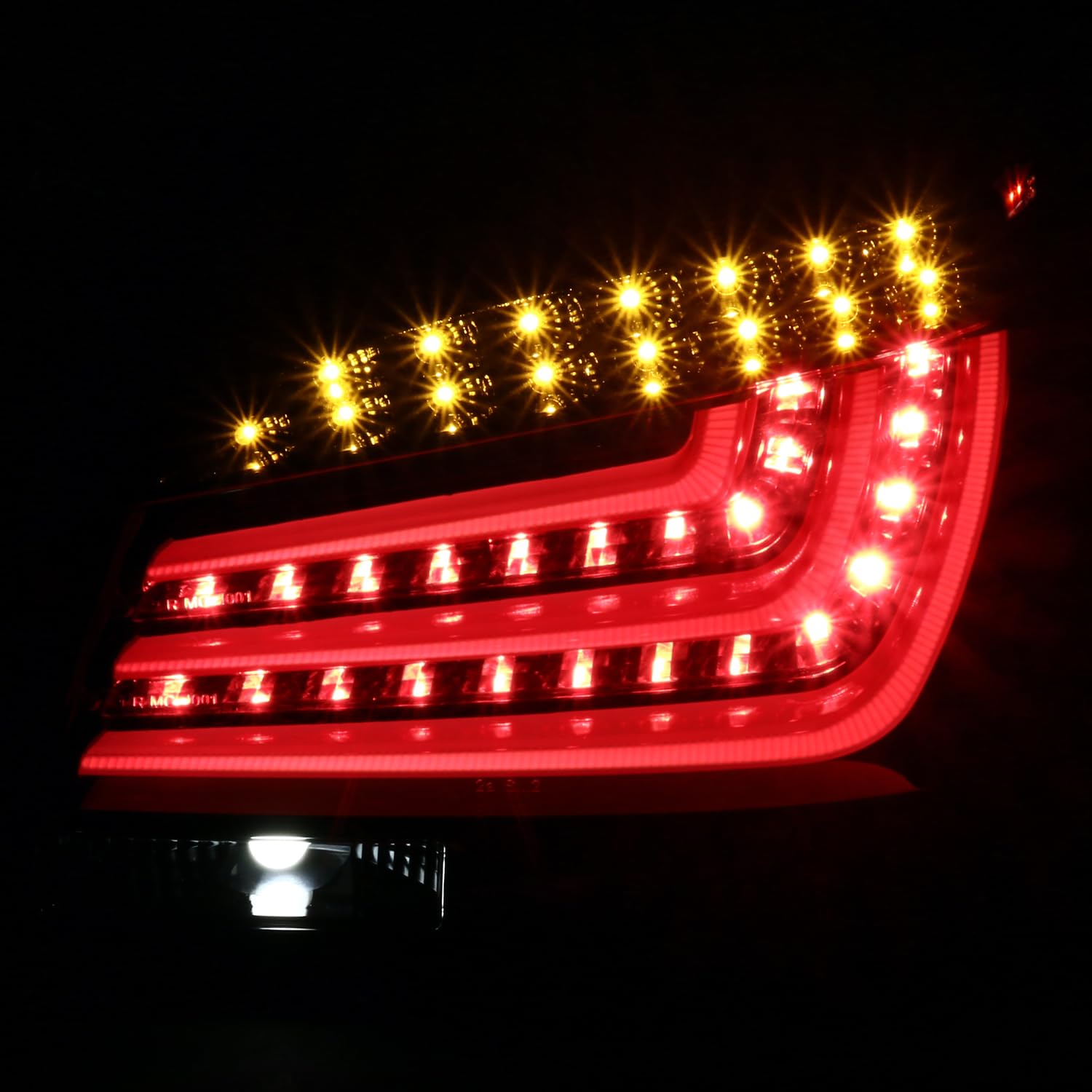 Jet Black Housing SPEC-D TUNING Red LED Bar Tail Lights Compatible with 2008-2010 BMW E60 5-Series 4 Door, Left + Right Pair Assembly