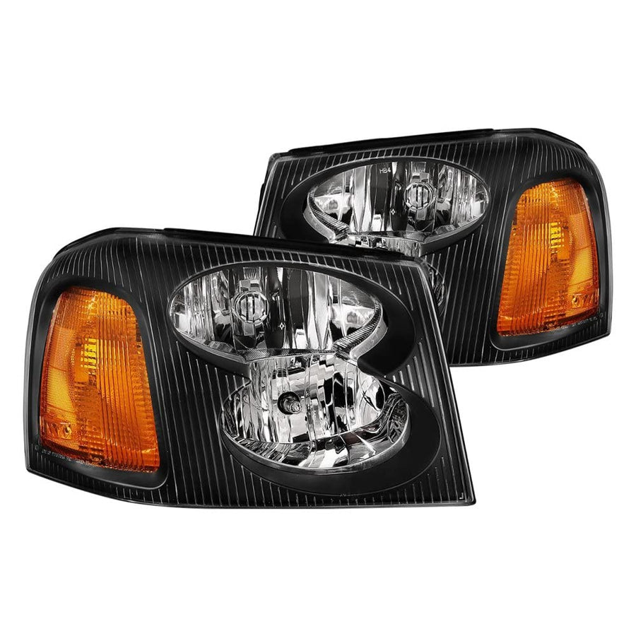 GMC ENVOY ANZO USA 02-09 CRYSTAL HEADLIGHTS BLACK