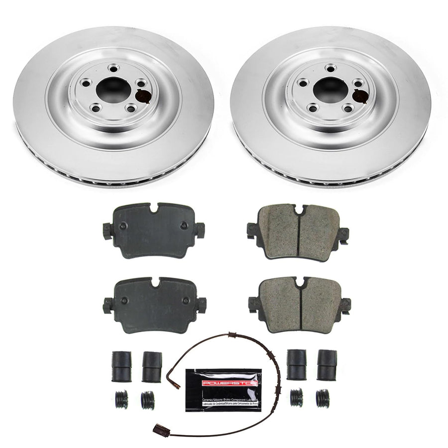 Power Stop Z23 Rear Coated Rotor Kit-Coated Brake Rotors & Carbon Ceramic Brake Pads CRK8042