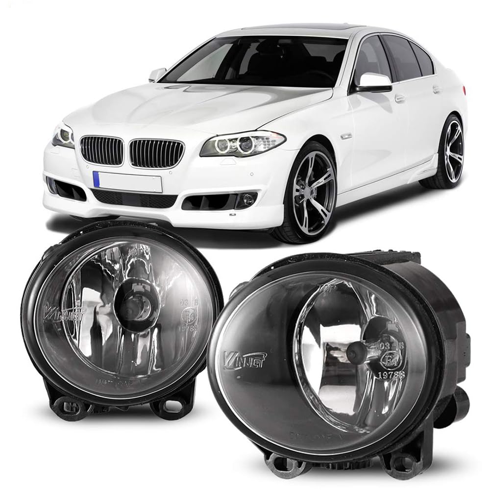 Winjet WJ30-0564-09 Replacement Fog Lights Pair RH LH for BMW 2007-2003 3 Series Coupe E92 2011-2013 5 Series F10 2013-2015 M5 2014-2015 2 Series Coupe - Clear