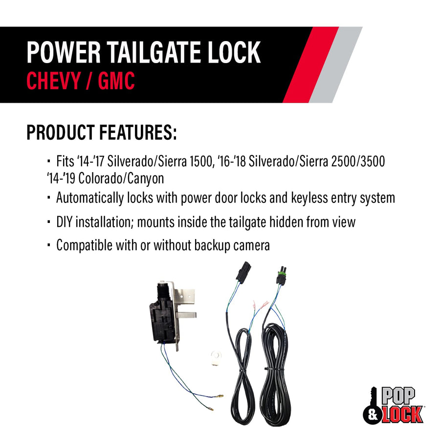 Power Tailgate Lock – Pop & Lock for Chevrolet Silverado 1500, GMC Sierra 1500 & 2500 (PL8140)