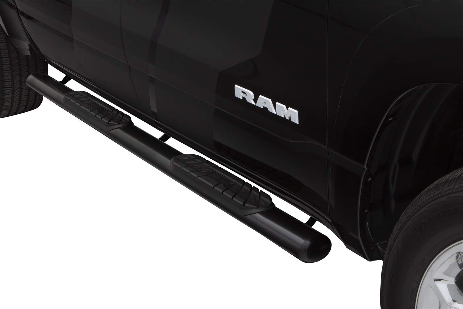 Lund RealTruck 23684781 Black Steel 4" Oval Straight Nerf Bars for 2009-2018 Dodge Ram 1500, 2010-2018 Ram 2500/3500 Crew Cab