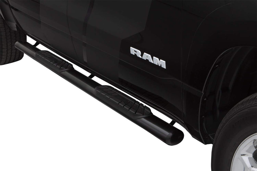 Lund RealTruck 23684781 Black Steel 4" Oval Straight Nerf Bars for 2009-2018 Dodge Ram 1500, 2010-2018 Ram 2500/3500 Crew Cab