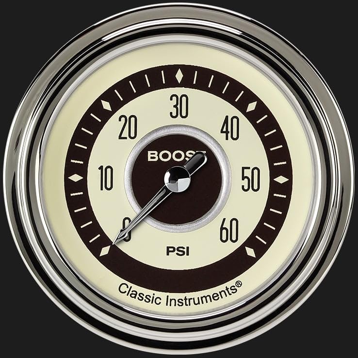 Nostalgia Classic Instruments 2 5/8" Boost Gauge 60 PSI Electric