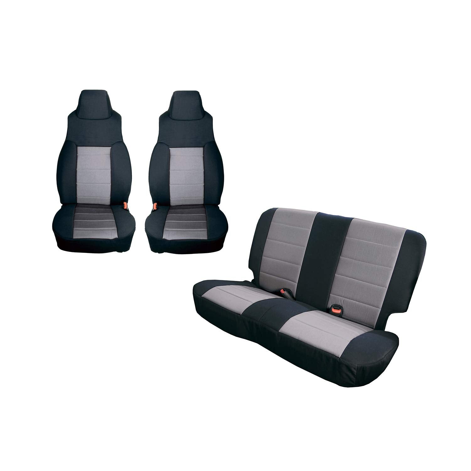 Seat Cover Kit, Black/Gray | Rugged Ridge | 13292.09 | Fits 1997-2002 Jeep Wrangler TJ