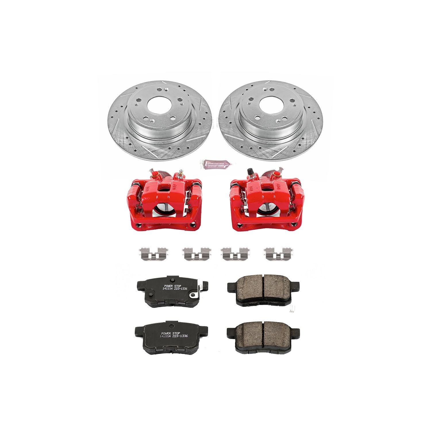 Power Stop 1-Click Performance Brake Kit with Caliper For Acura TSX 2009-2010, Honda Accord KC3127 2008-2010 [Model Specific]