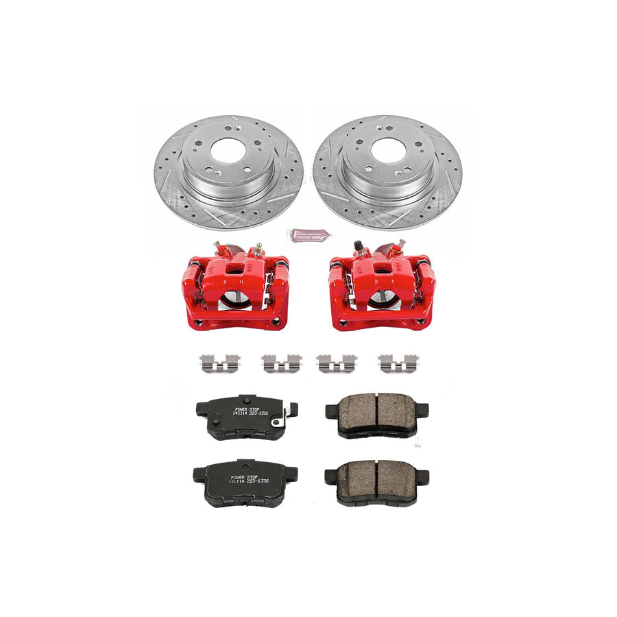 Power Stop 1-Click Performance Brake Kit with Caliper For Acura TSX 2009-2010, Honda Accord KC3127 2008-2010 [Model Specific]