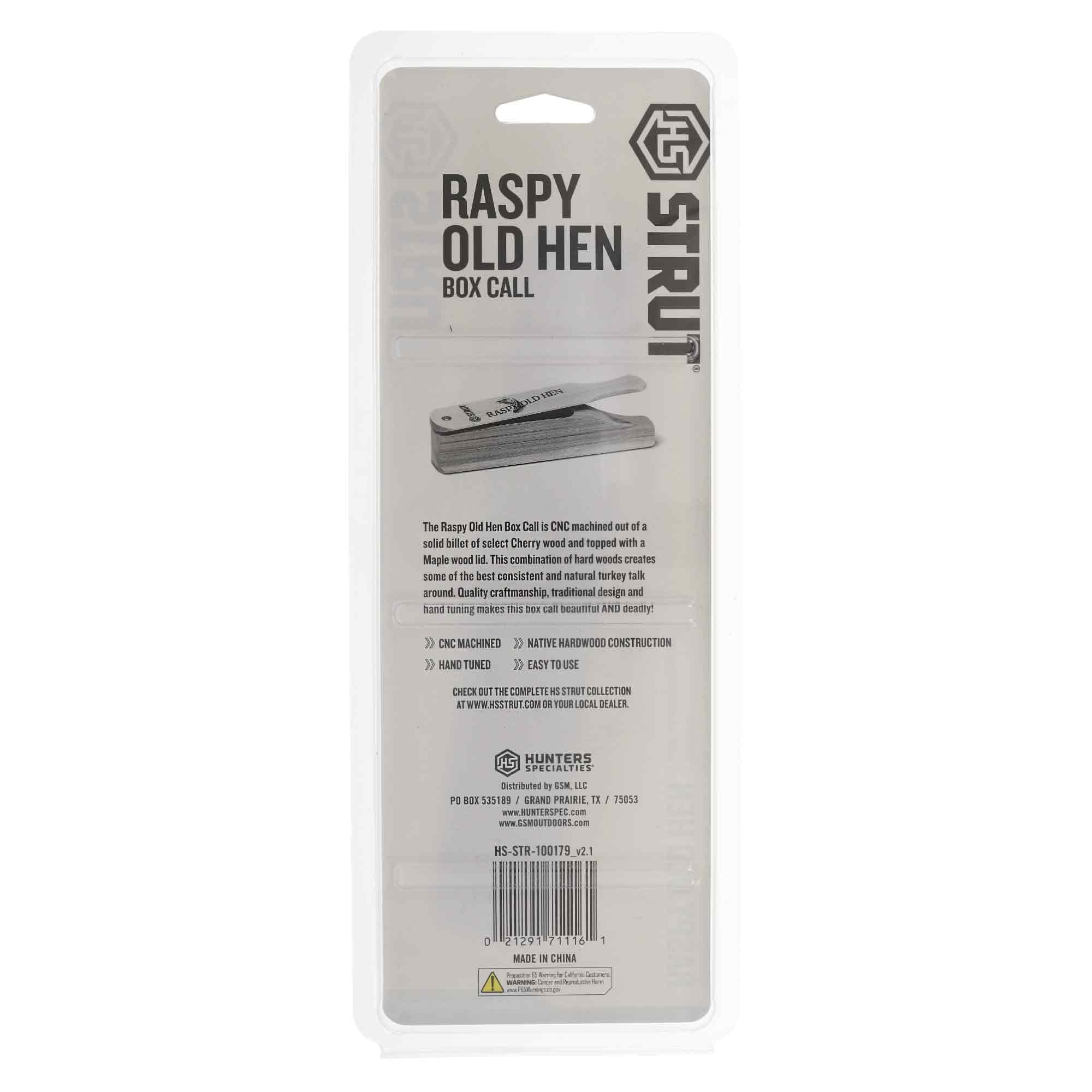 Hunters Specialties Box Call Raspy Old Hen - Native Hardwood Construction Wide Range of Realistic Turkey Sounds