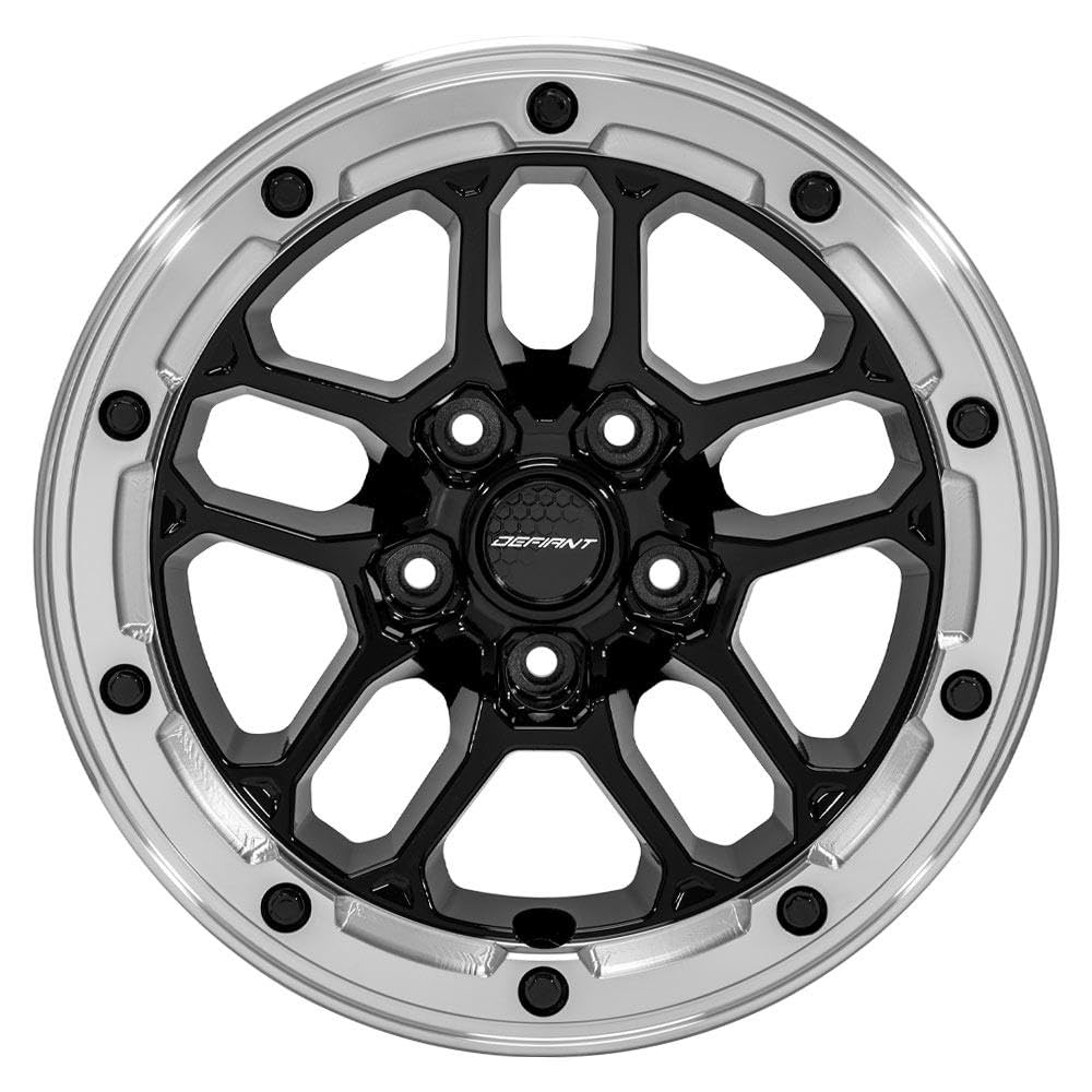 DF01 Wheels DEFIANT 17x8 5x5 +12et in Gloss Black w/Milled Ring