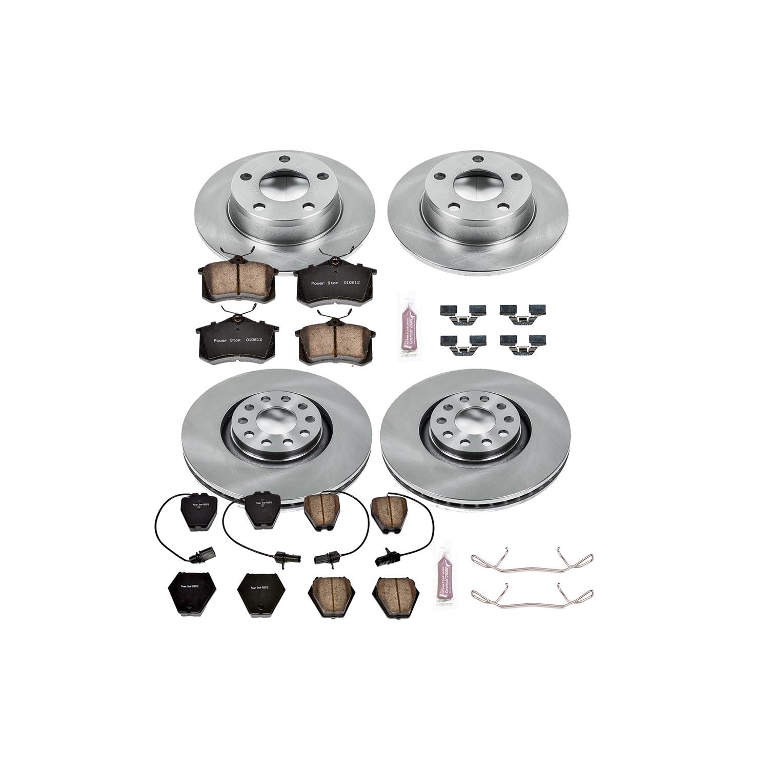 POWERSTOP Autospecialty KOE889 Front and Rear Replacement Brake Kit-OE Brake Rotors & Ceramic Brake Pads For Audi Allroad Quattro 2001-2005 [Model Specific]
