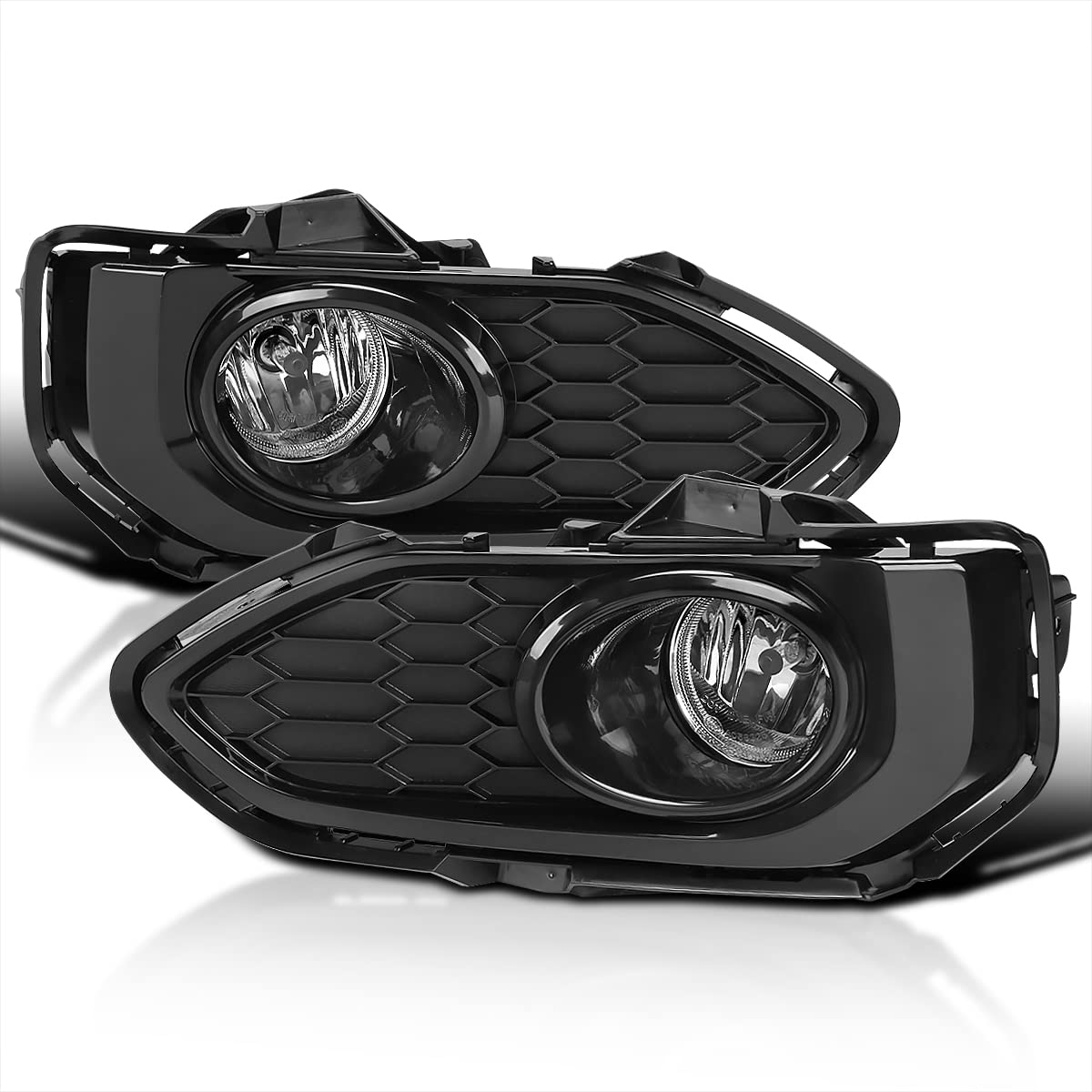 Fog Lights Spec-D Tuning Clear Lens + H8 Bulbs + Switch Included Compatible with Honda Fit 2018-2020 L+R Pair Assembly