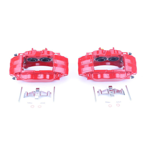Power Stop Pair of High-Temp Red Powder Coated Front Calipers For Subaru Impreza 2004-2014, Subaru WRX STI 2013-2017 [Model Specific]