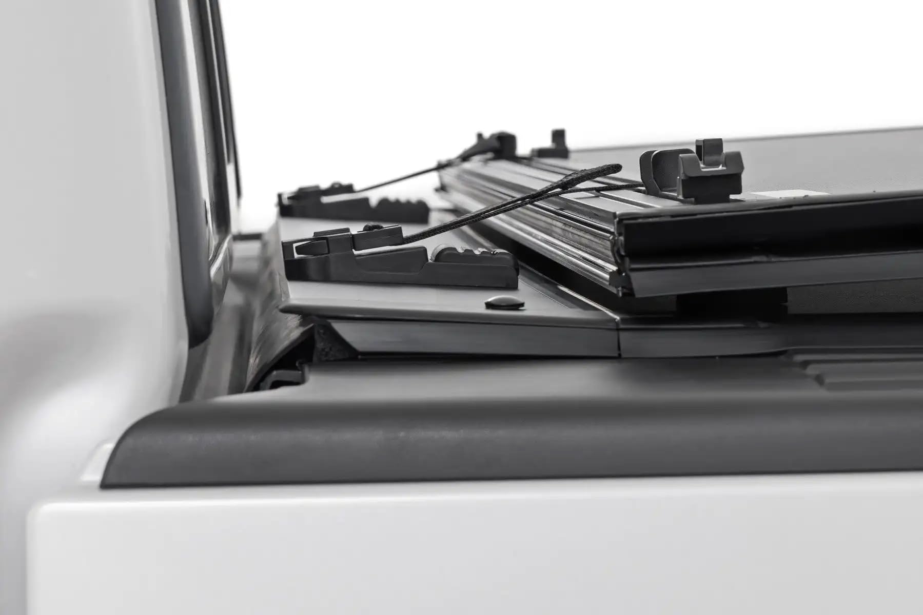 Rough Country Hard Tri-Fold Truck Bed Flip Up Tonneau Cover for Ford F-150 (2004-2014) - Fits 6'7" (78.8") Bed, All-Weather, Flush Aluminum Panels
