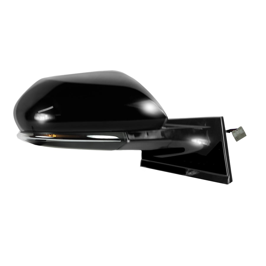Mirror Passenger Side for Toyota Prius Hatchback, Black w/PTM Cover, Foldaway, Does not Apply to Prius C Hatchback, Heated Power
