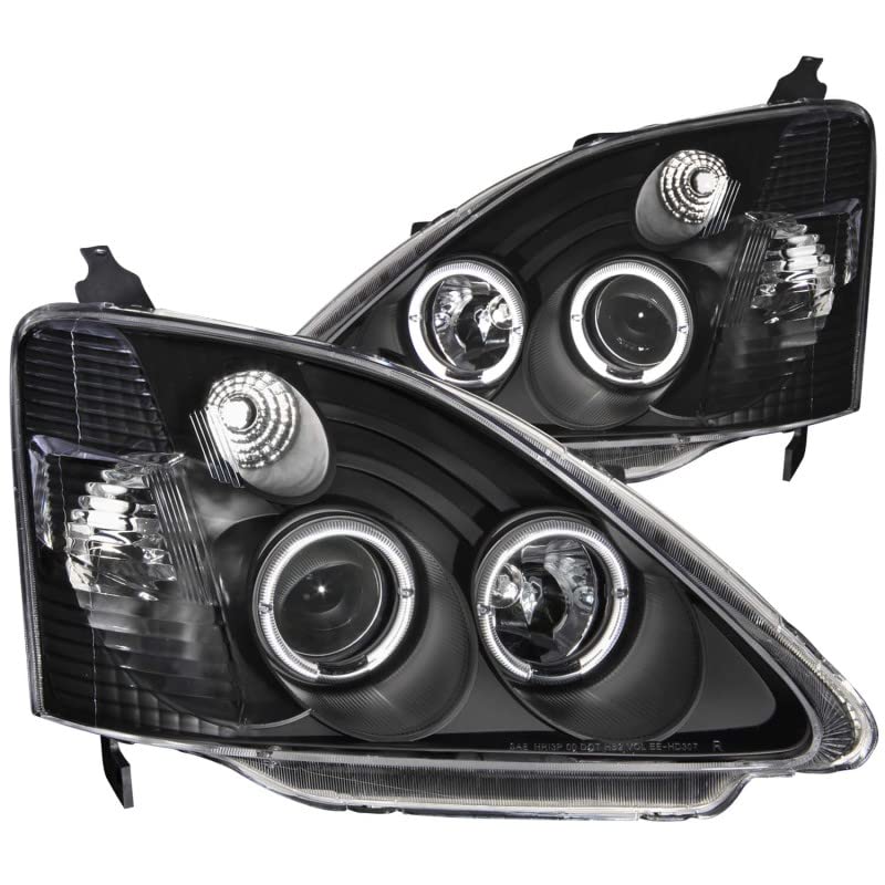 Projector Headlight Set ANZO USA w/LED Halo-Black