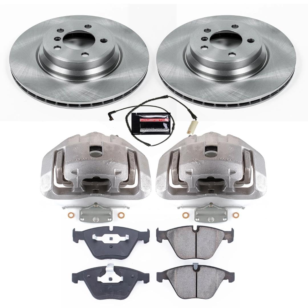 Power Stop KCOE2054 Replacement Autospecialty Front Caliper Kit-Rotors, Ceramic Brake Pads, Calipers For BMW 745Li, BMW 745i, BMW 750Li, BMW 750i, BMW 760Li, BMW 760i [Model Specific]