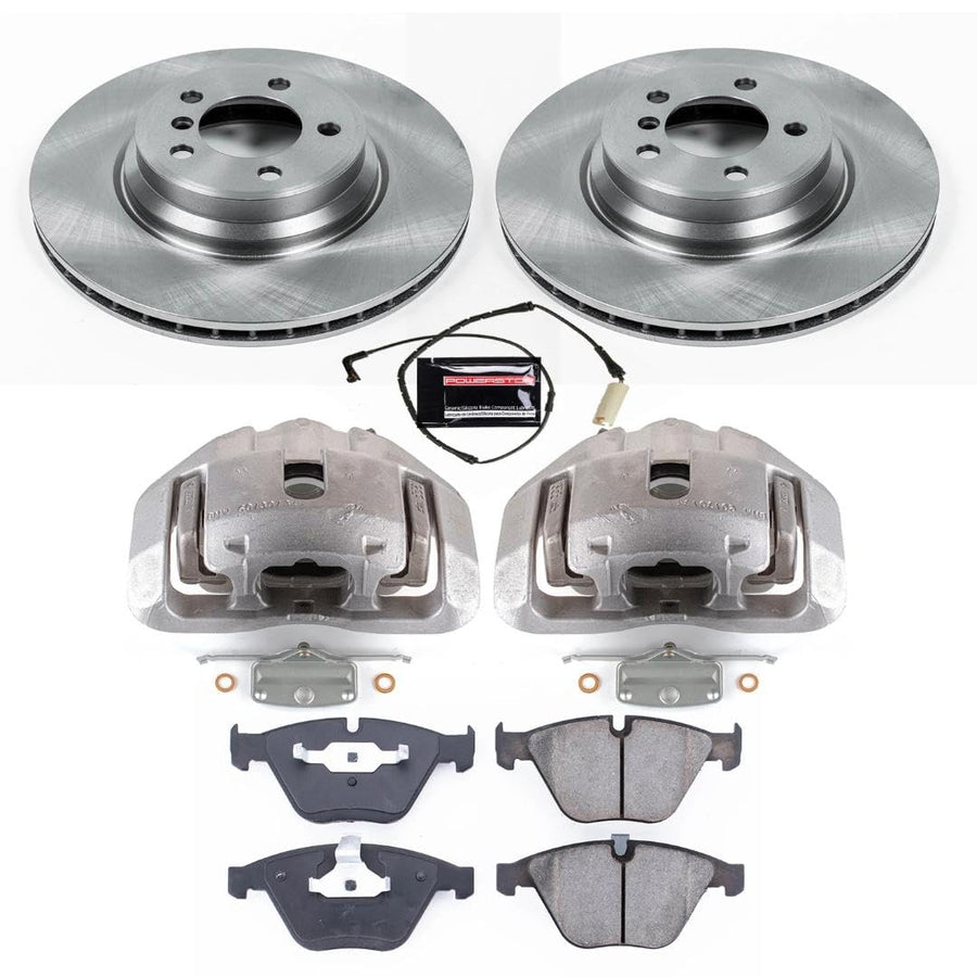 Power Stop KCOE2054 Replacement Autospecialty Front Caliper Kit-Rotors, Ceramic Brake Pads, Calipers For BMW 745Li, BMW 745i, BMW 750Li, BMW 750i, BMW 760Li, BMW 760i [Model Specific]