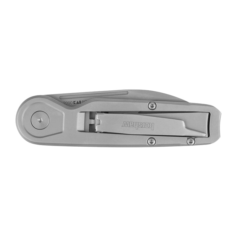 Kershaw Sheepsfoot Platform Pocket Knife, 2.75-in. Blade, Manual Nail Nick Opening, Slipjoint Lock (2090) Black