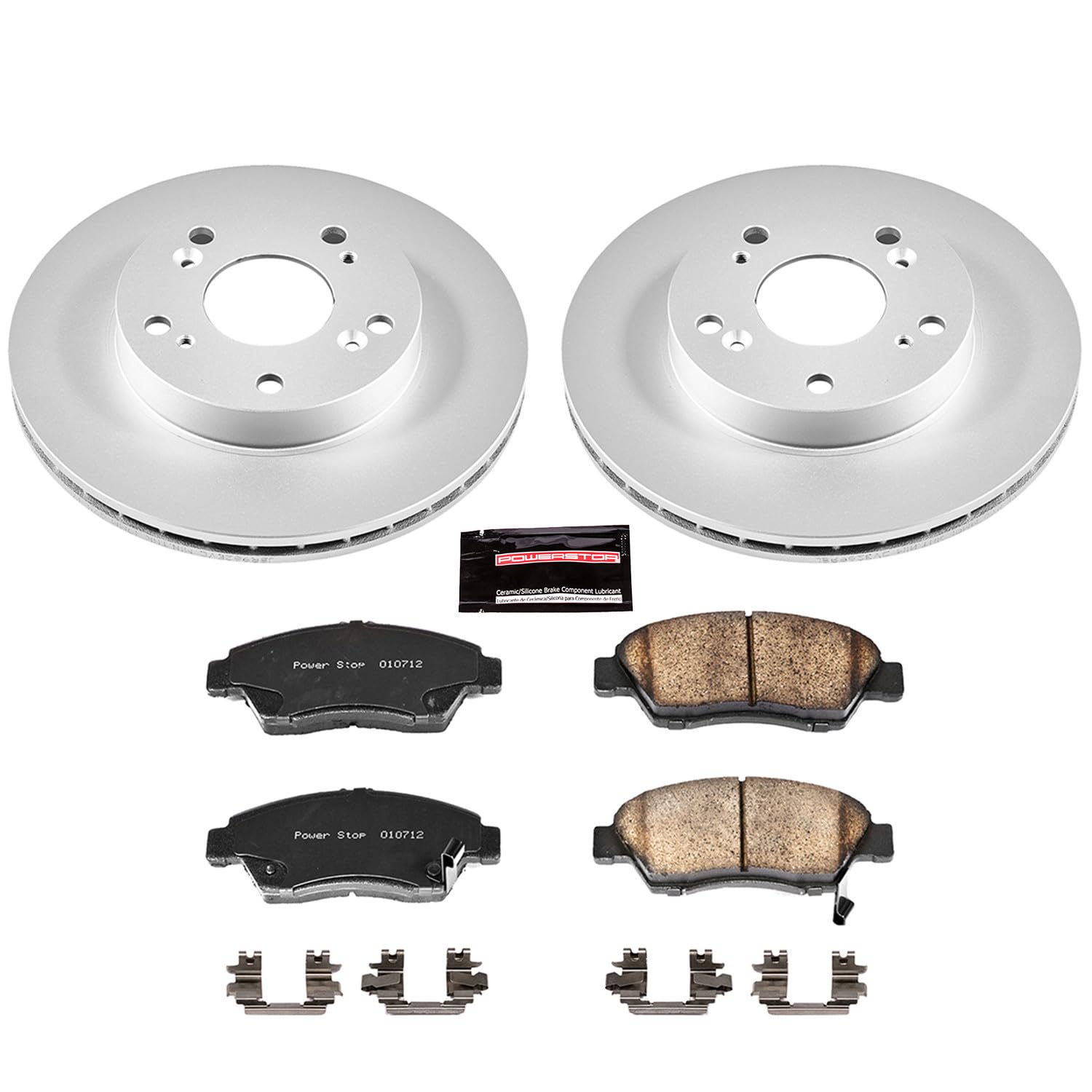 Power Stop CRK2386 Brake Rotor & Coated Ceramic Brake Pads- front For Acura RSX 2002-2006, Honda Civic 2004-2005 [Model Specific]