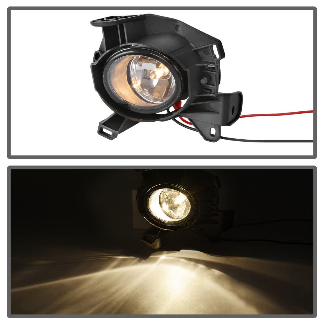 OEM Replica Black Horse Fog Light Clear Compatible with 2013-2015 Nissan Pathfinder-NS561OE