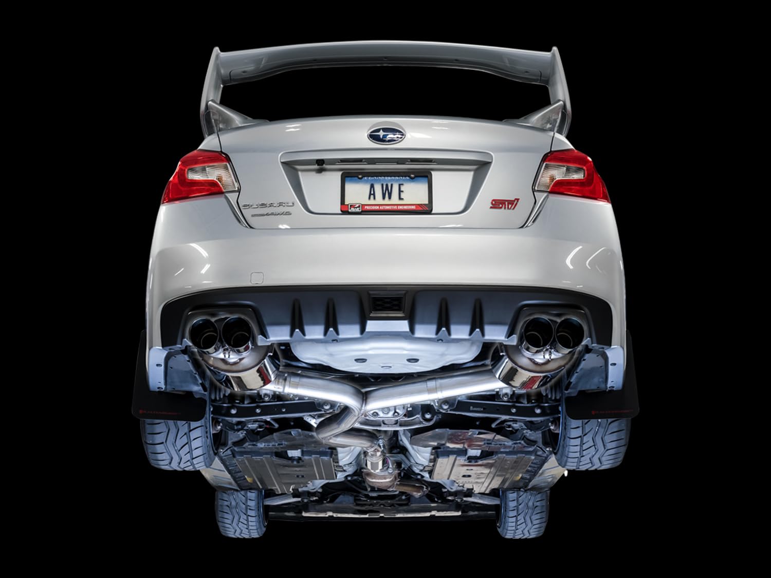 Subaru STI / WRX Sedan AWE Tuning Touring Exhaust - Diamond Black Tip (102mm)