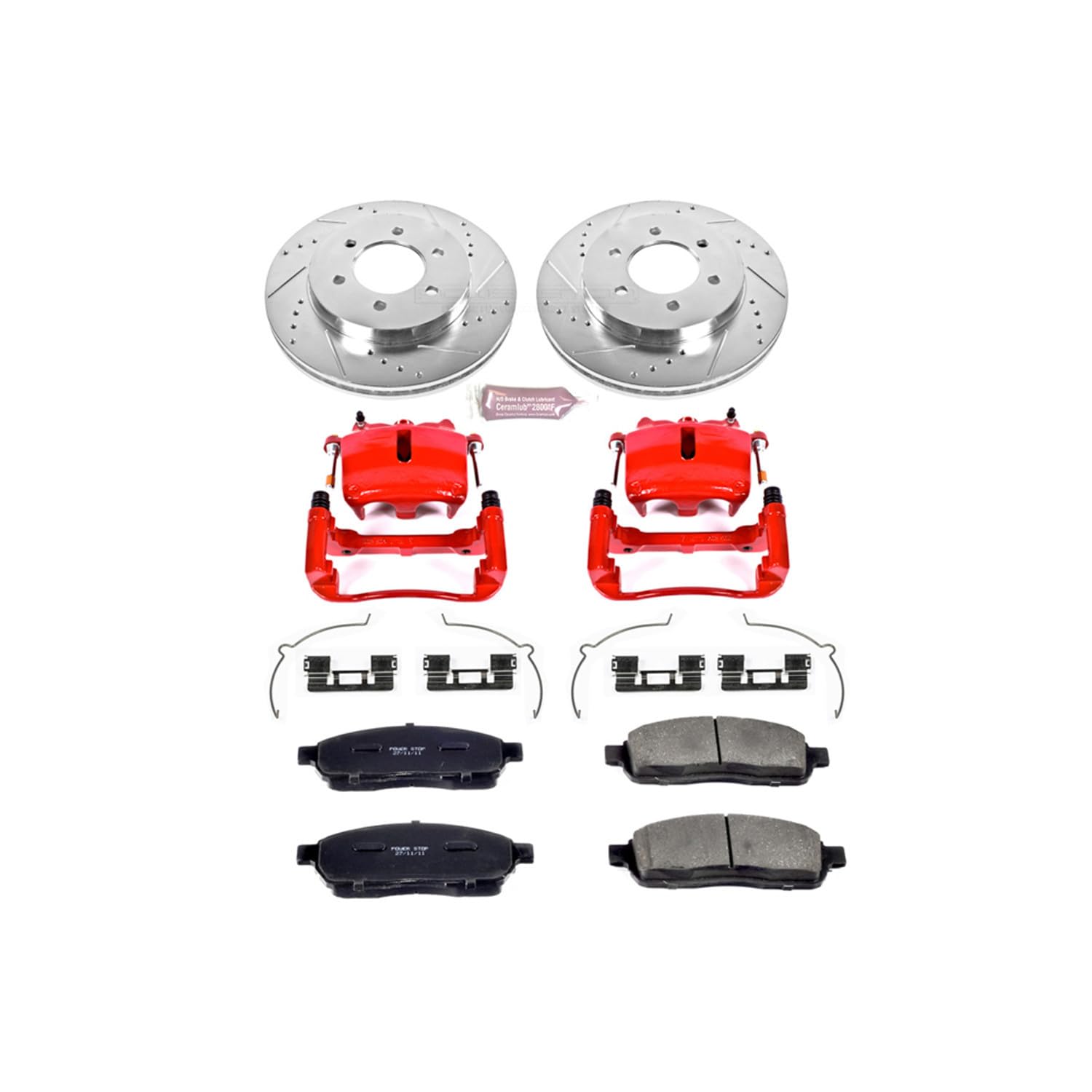 1-Click Performance Brake Kit Power Stop (KC1943A) with Calipers For Ford F-150 2005-2008, Lincoln Mark LT 2006-2008 [Model Specific]