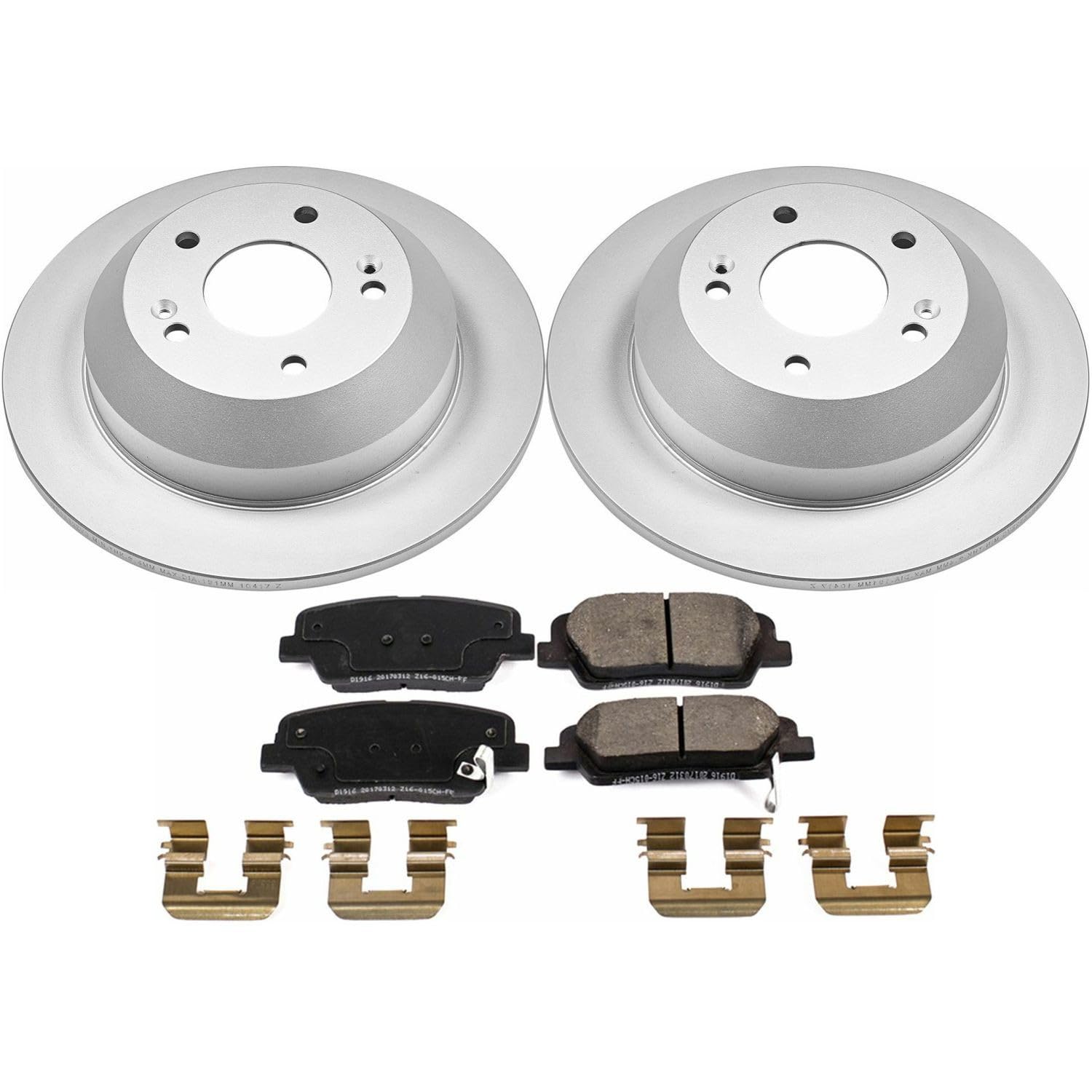 Power Stop Rear CRK7507 Z17 Evolution Geomet Coated Brake Kit For Hyundai Santa Fe 2010-2018, Hyundai Santa Fe Sport 2013-2018, Kia Sorento 2011-2015 [Model Specific]