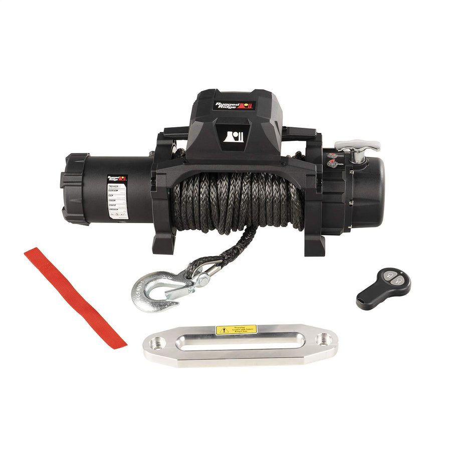 Trekker Winch, Rugged Ridge, 10,000 LBS, Synthetic Rope, IP68 Waterproof, Wireless | 15100.08