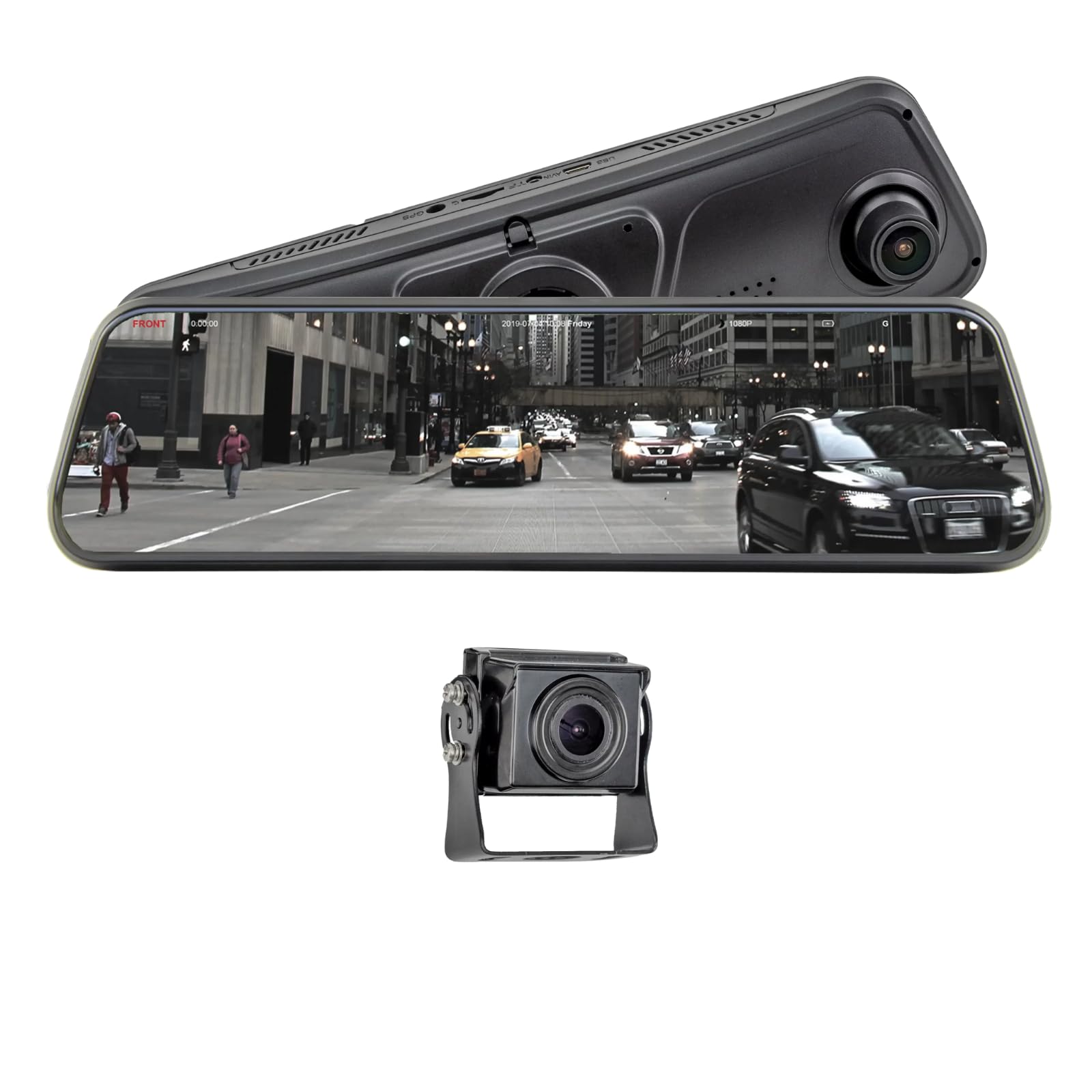 Heavy Duty Brandmotion FVMR-1150 FullVUE Mirror Vision Camera System | Full Touchscreen for Easy Adjustments | Anti-Glare Tempered Glass Screen | Automatic Brightness Adjustment | G-Shock Sensor