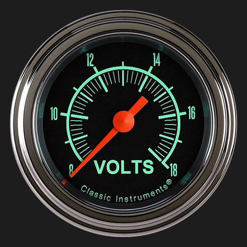 Instruments Classic GS130SLF G/Stock 2-1/8" Volt Gauge Full Sweep