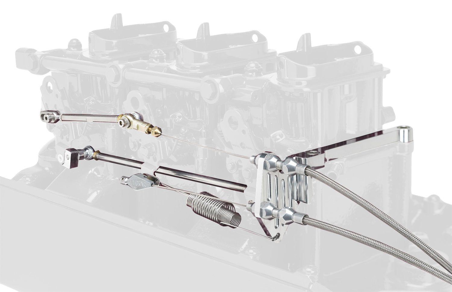 Throttle Cable Kit Lokar TCP-1000BG with Polished End for Barry Grant 6 Shooter Stainless Steel Housing