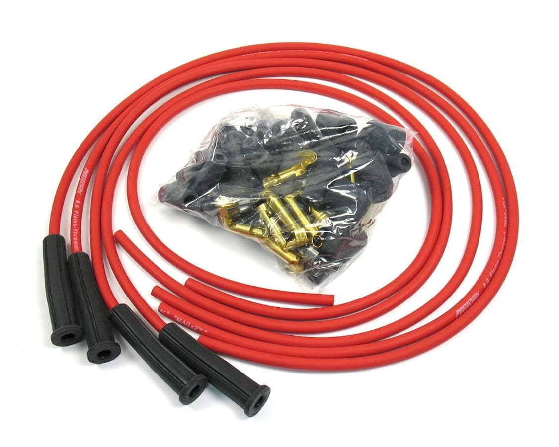 Pertronix Flame-Thrower 8044VW Universal 180 Degree 8mm 4 Cylinder Spark Plug Wire