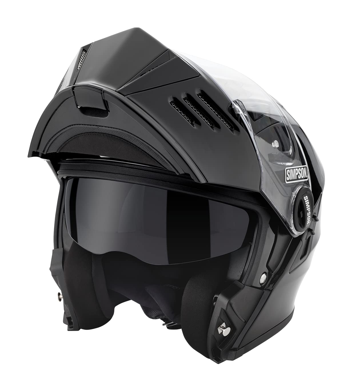Mod Bandit Simpson Motorcycle Helmet - Gloss Black - Medium | Modular Full-Face Helmet Clear Visor Shield DOT ECE Certified for Street, Cruiser & Touring Riders (M59M2)