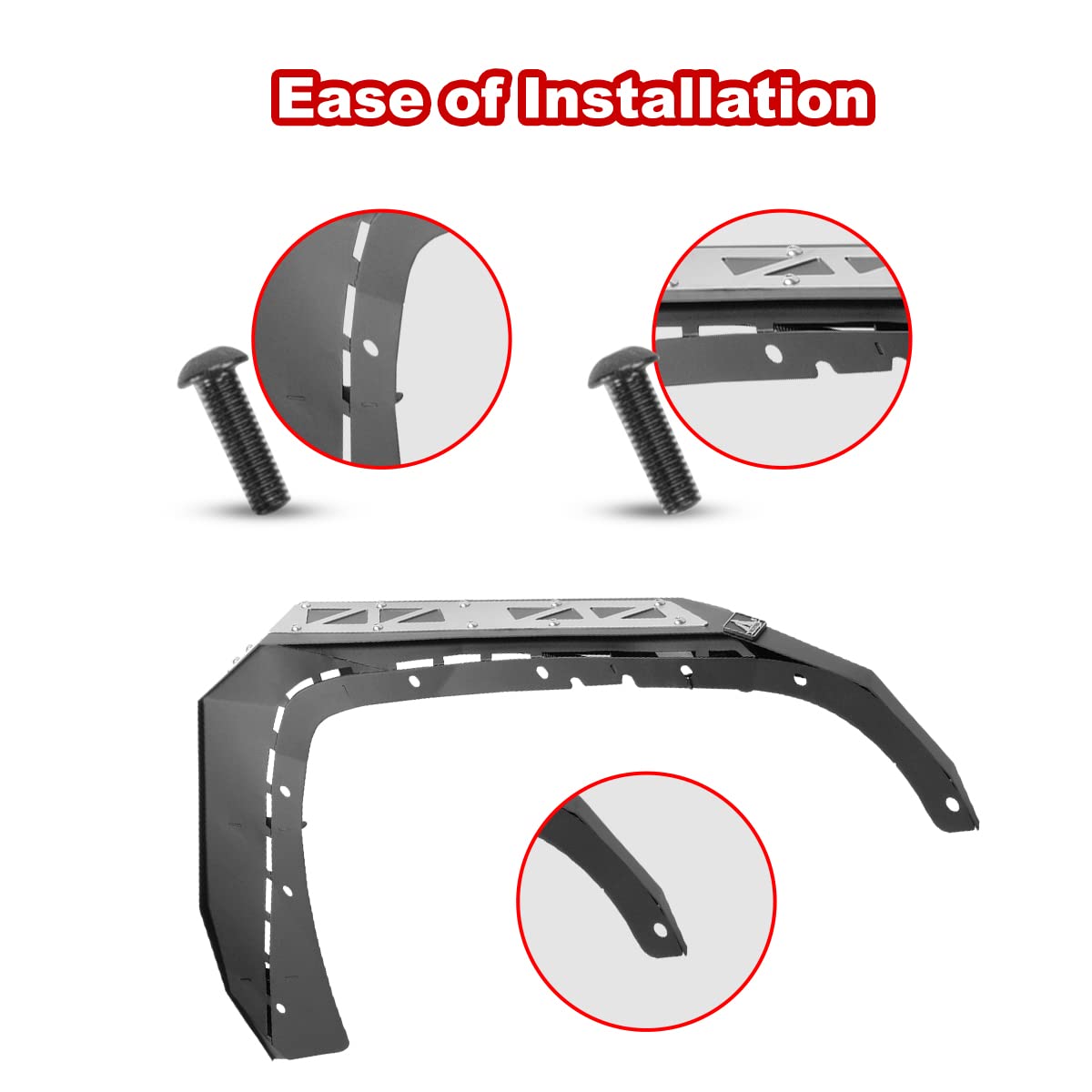 Heavy Duty CPW Steel Front Fender Flares Kit for 2007-2018 Jeep Wrangler JK & Unlimited JKU (2/4 Doors) Solid Steel Wheel Offroad Fender Liner Textured Matte Black 2 PCS
