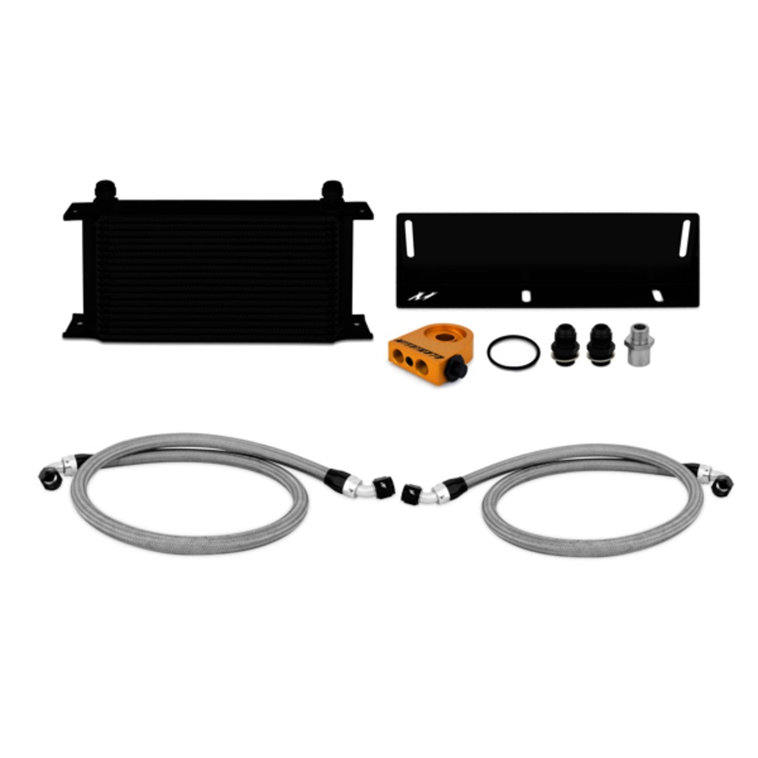 Mishimoto Oil Cooler Kit MMOC-MUS-79TBK Thermostatic Fits Ford Mustang 5.0 1979-1993 Black