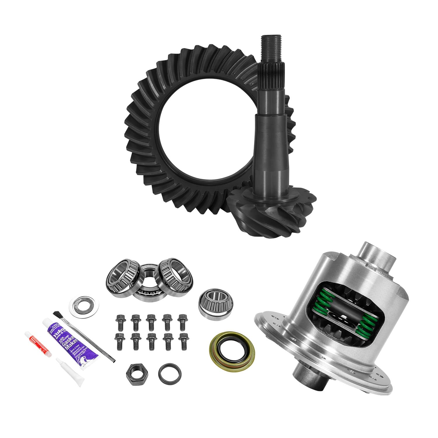 3.73 GM 8.2" Rear Ring & Pinion, Install Kit, 28spl Posi, 2.25" Axle Bearings