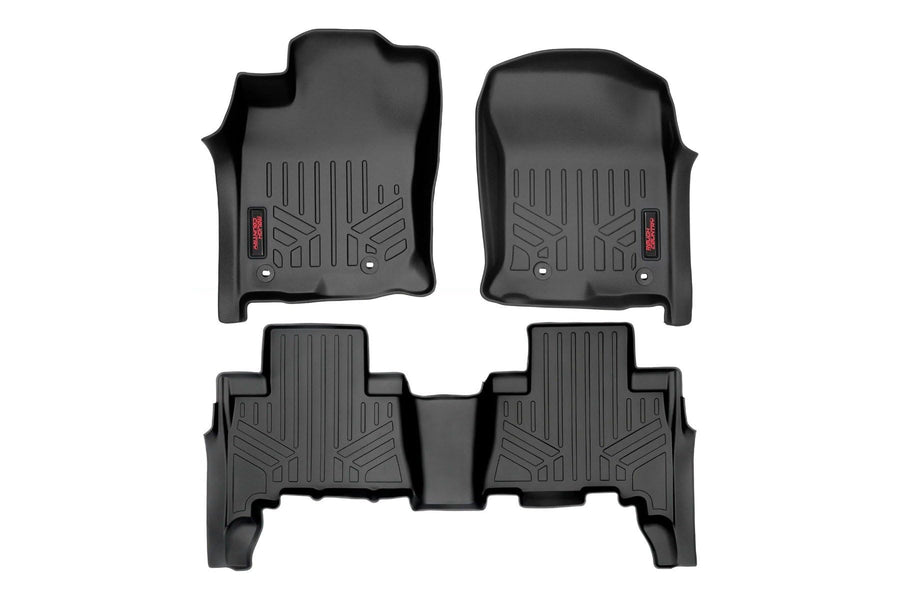 Rough Country Floor Mats All Weather for Toyota 4Runner (2013-2024) - Non-Slip Waterproof Flexible Floor Mat, Front & Rear Set