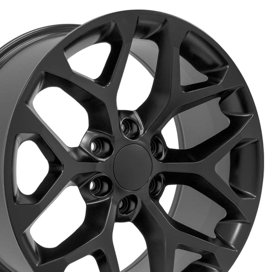 20 Inch OE Wheels CV98B Rim Fits Silverado 1500 Snowflake Style 6x139.7 20x9 Satin Black - Hollander 5668 (1)