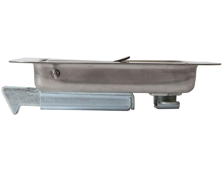Locking Buyers Products Standard Flush Single Point Latch, Polished Stainless Steel, 2 Keys, Bolt On Mount, Truck Tool Box Latch, Trailer Latch, Camper & RV Latch