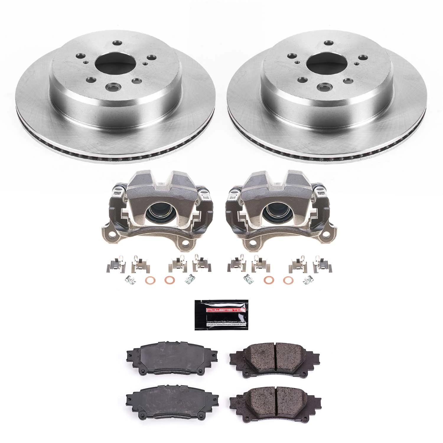 Power Stop KCOE6514 Rear Brake Kit-OE Rotors & Z17 ramic Brake Pads Autospecialty Stock Replacement
