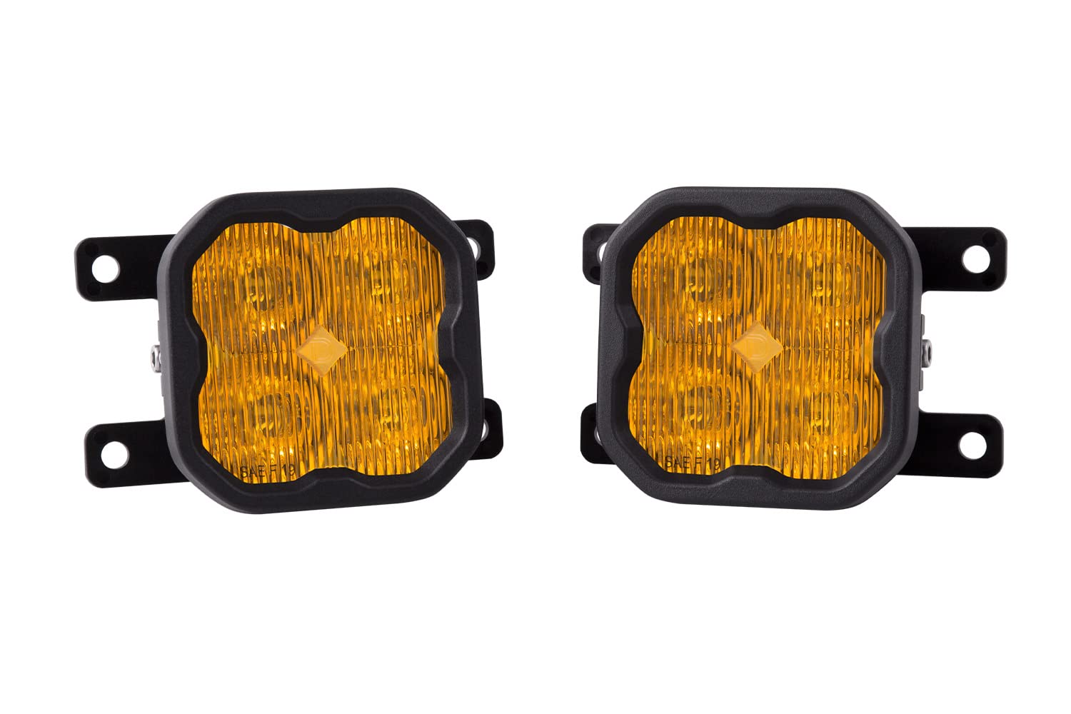 Diode Dynamics Fog Light Kit SS3 LED compatible with Ford Bronco (w/Standard Bumper) 2021-2023, Yellow SAE Fog Max with Backlight