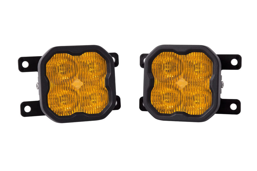 Diode Dynamics Fog Light Kit SS3 LED compatible with Ford Bronco (w/Standard Bumper) 2021-2023, Yellow SAE Fog Max with Backlight