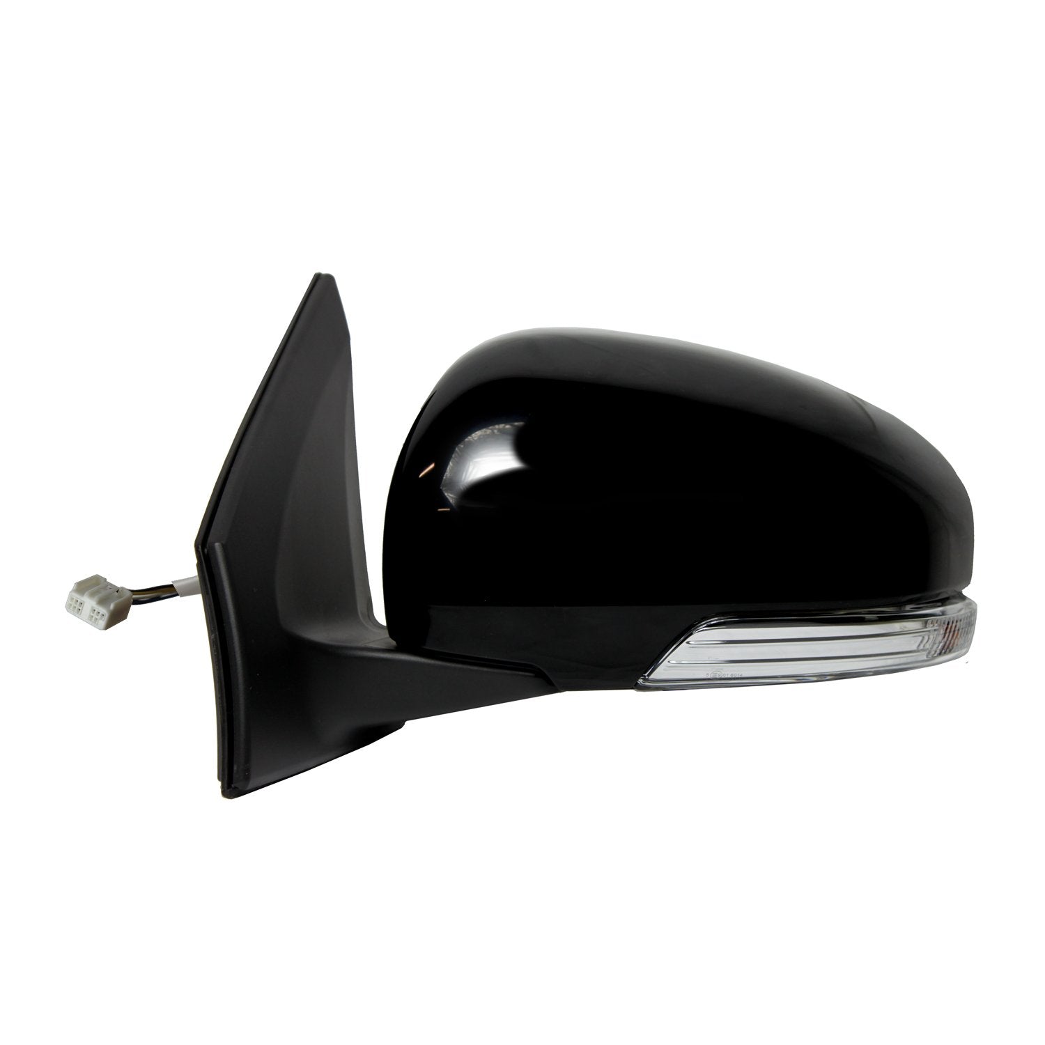 Driver Side Fit System Mirror for Scion iQ, Textured Black w/PTM Cover, w/Turn Signal, Foldaway, Heated Power